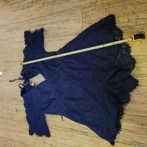 Blue Rain Deep Blue Lace Romper